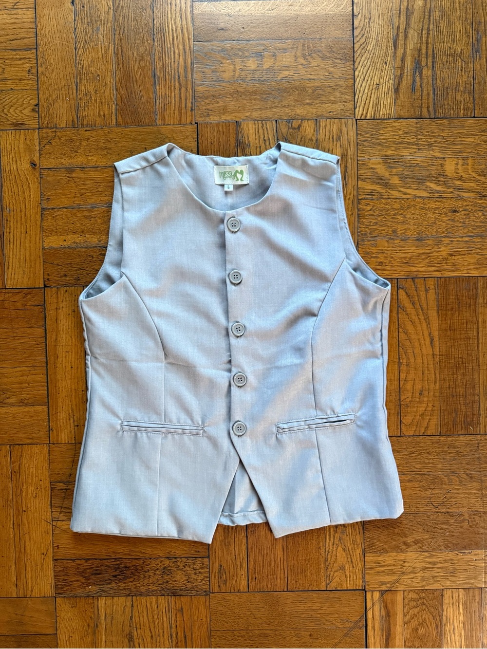 Vintage Missy beige Button Front Vest